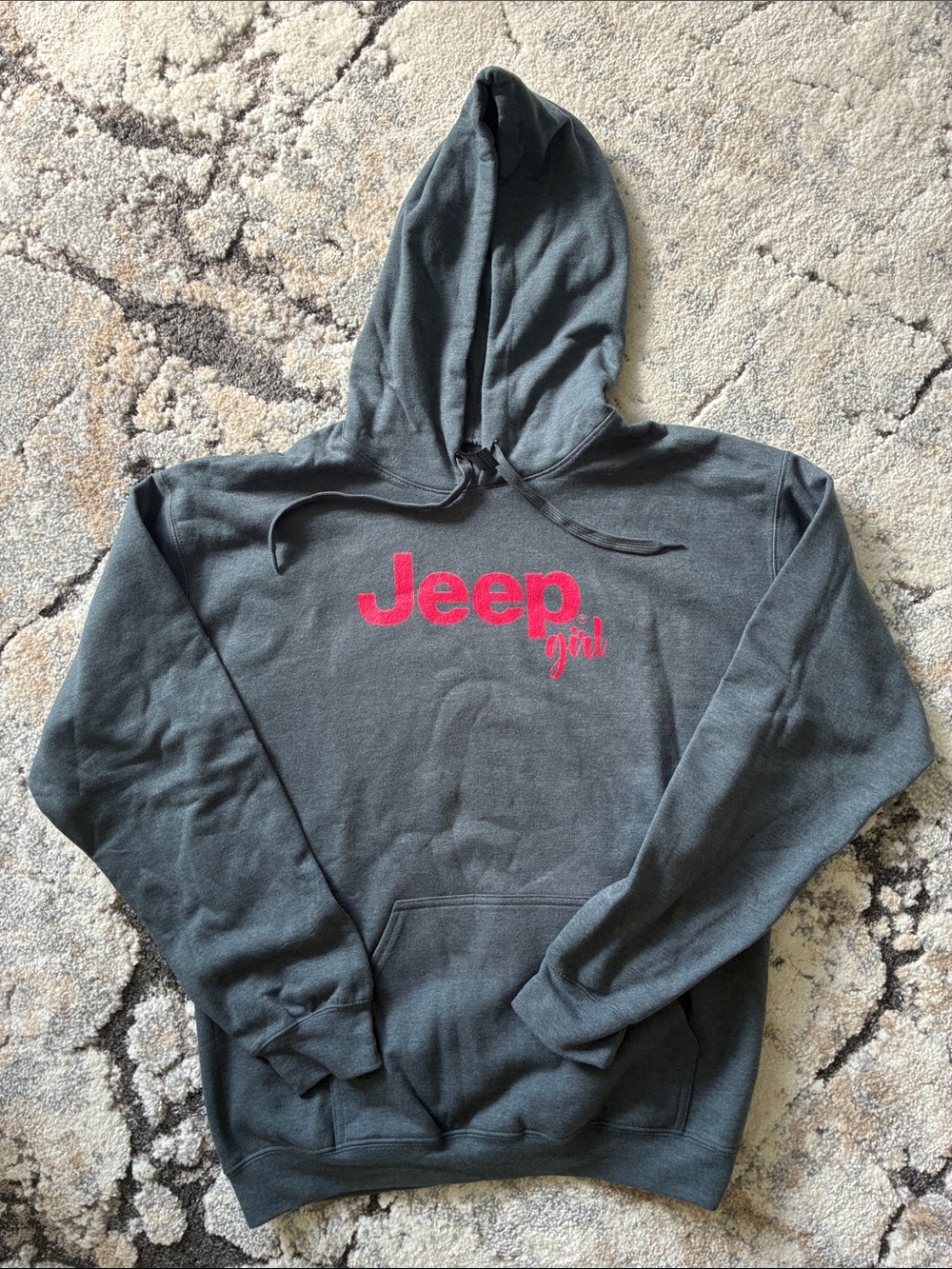 Brand New - Deep Charcoal Gray & Red Jeep Girl Hoodie